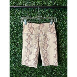 Varley Albury Bike Shorts Womens Size Small Champagne Snake Beige